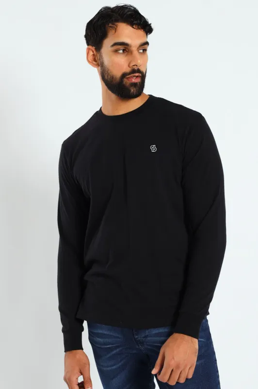 Long Sleeve Slub Tee - Black sold by Edgars