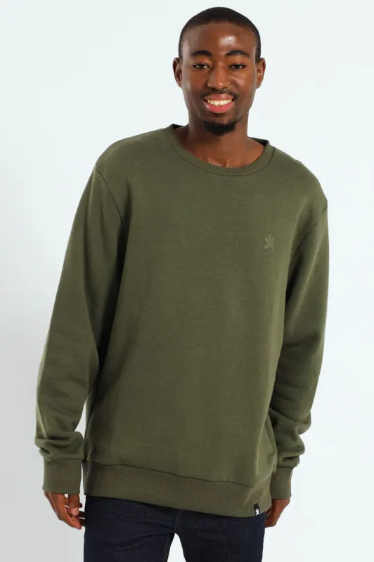 Plain Crew Fleece Top - Light Fatigue sold by Edgars