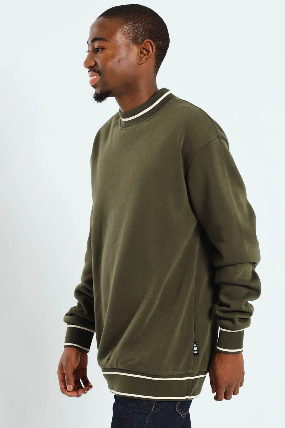 Basic Tipped Collar Fleece Pullover - Fatigue sold by Edgars product image thumbnail 2