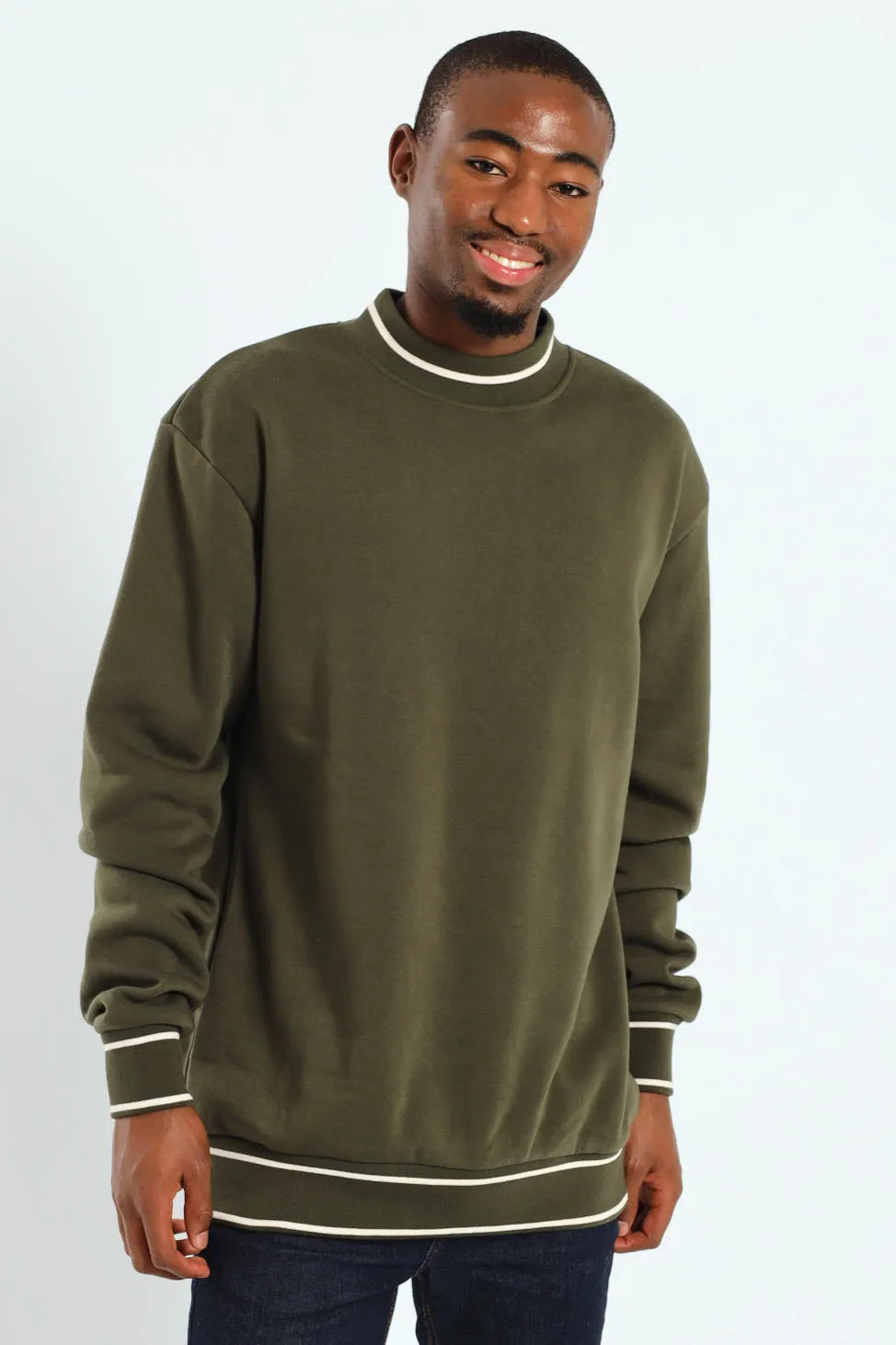 Basic Tipped Collar Fleece Pullover - Fatigue sold by Edgars