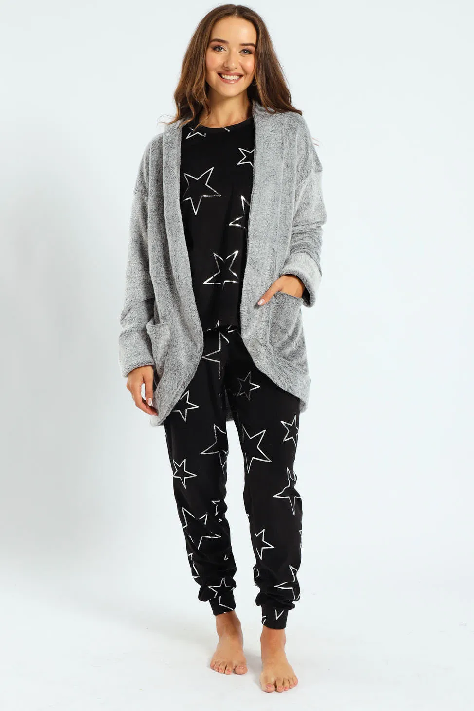 Fluffy Cardigan Gown - Grey sold by Edgars product image thumbnail 2