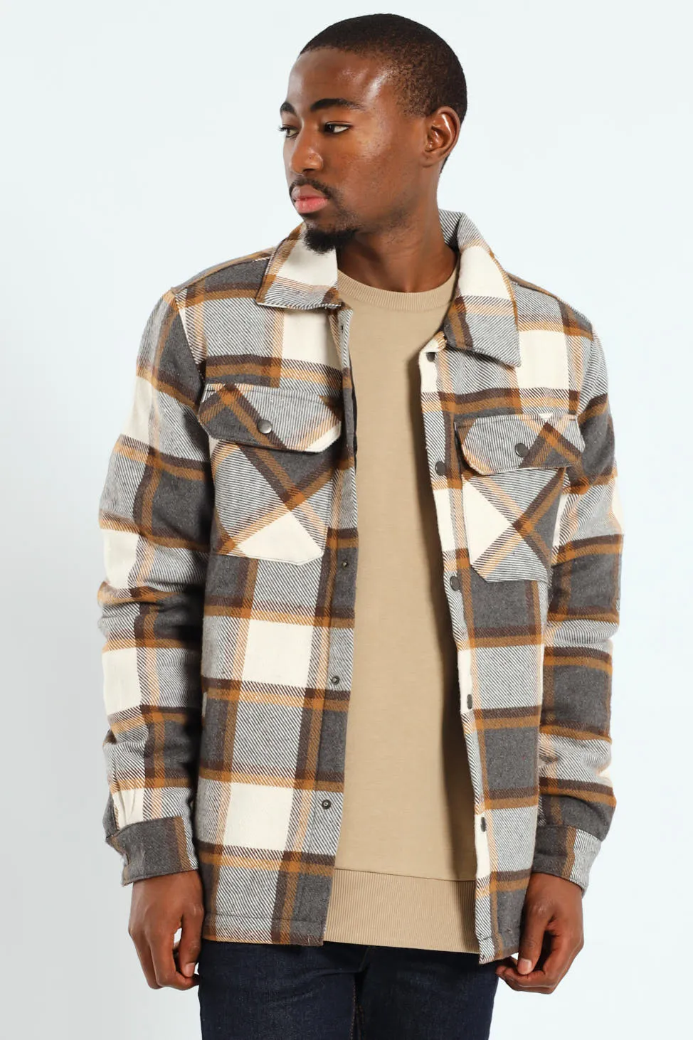 Check Flannel Shacket - Chocolate sold by Edgars product image thumbnail 3
