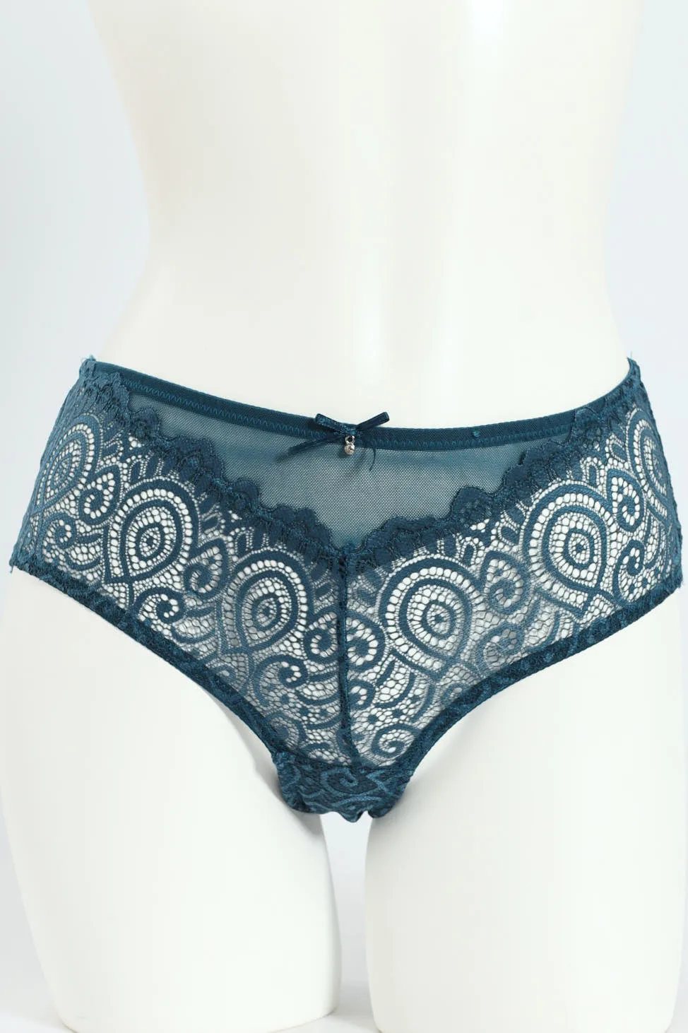 Lace & Mesh Boyleg Panty - Blue sold by Edgars