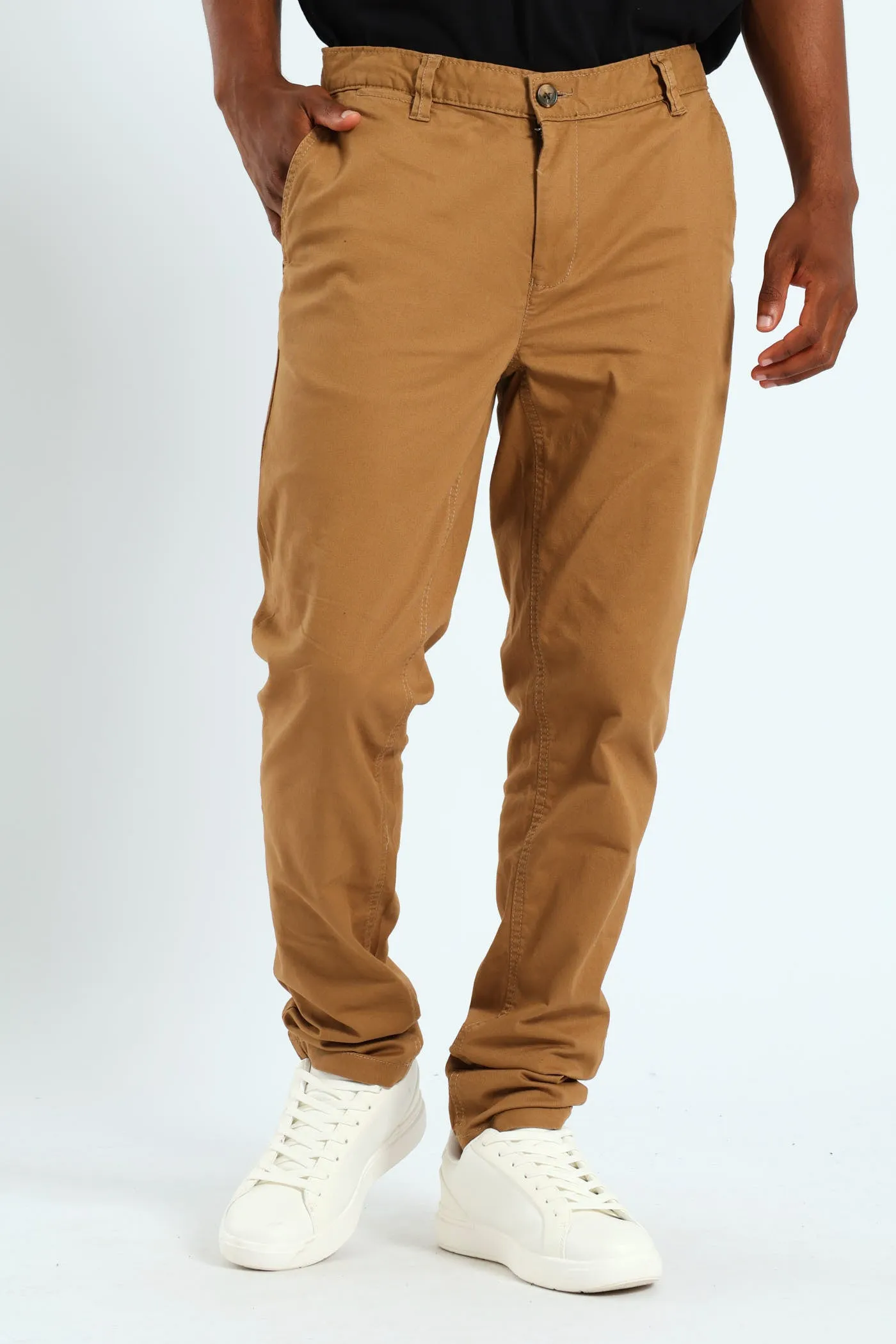Skinny Chino Trouser - Camel sold by Edgars