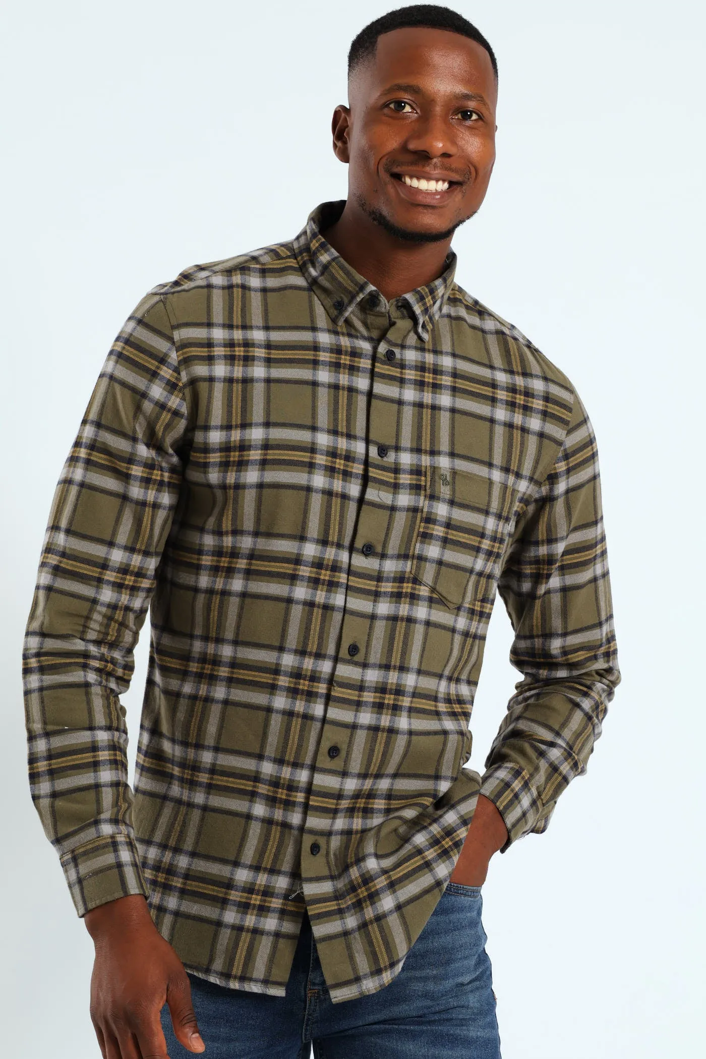 Plaid Shirt - Fatigue/Navy sold by Edgars
