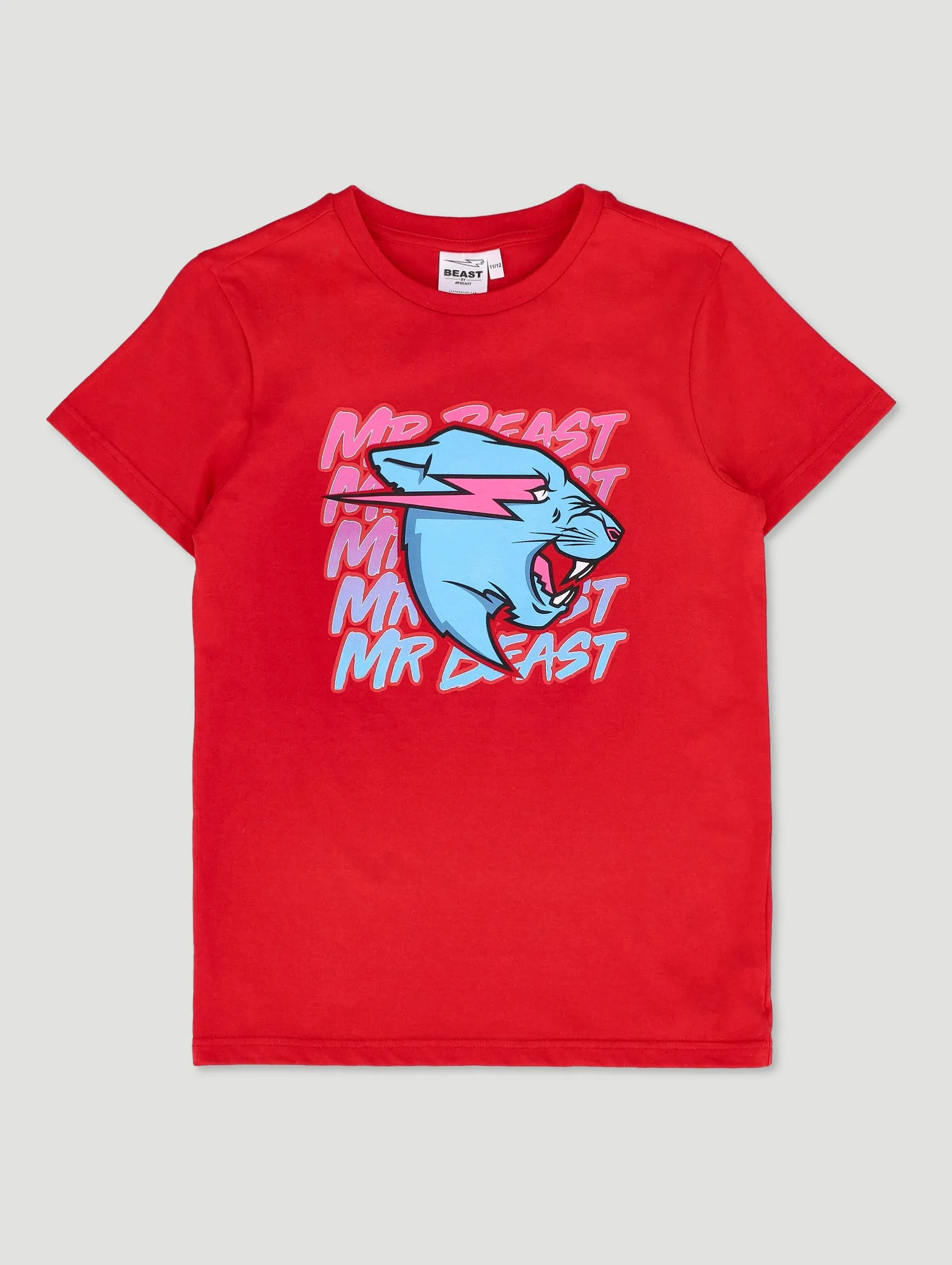 Boys Mr Beast Printed Tee - Red sold by Edgars