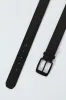 Belt With Stitching & Matt Buckle - Black sold by Edgars