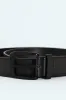 Belt With Stitching & Matt Buckle - Black sold by Edgars