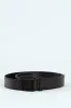 Belt With Stitching & Matt Buckle - Black sold by Edgars