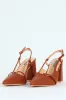Pointed Toe Block Slingback Heel - Tan sold by Edgars 