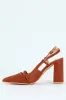 Pointed Toe Block Slingback Heel - Tan sold by Edgars 