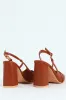 Pointed Toe Block Slingback Heel - Tan sold by Edgars 