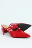 Multi Strap Pointy Mule Heel - Red sold by Edgars