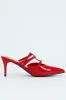 Multi Strap Pointy Mule Heel - Red sold by Edgars