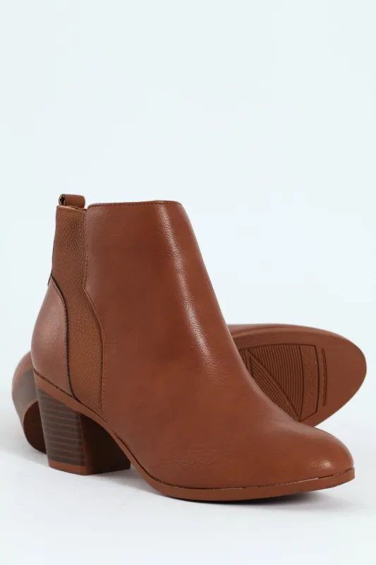 Pu Insert Chelsea Ankle Boot - Tan sold by Edgars