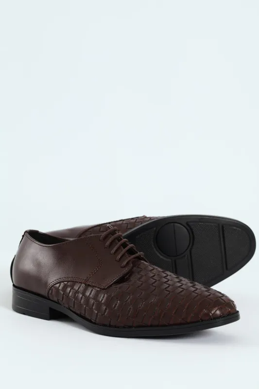 Weave Upper Lace Up Formal Shoe - Chocolate sold by Edgars