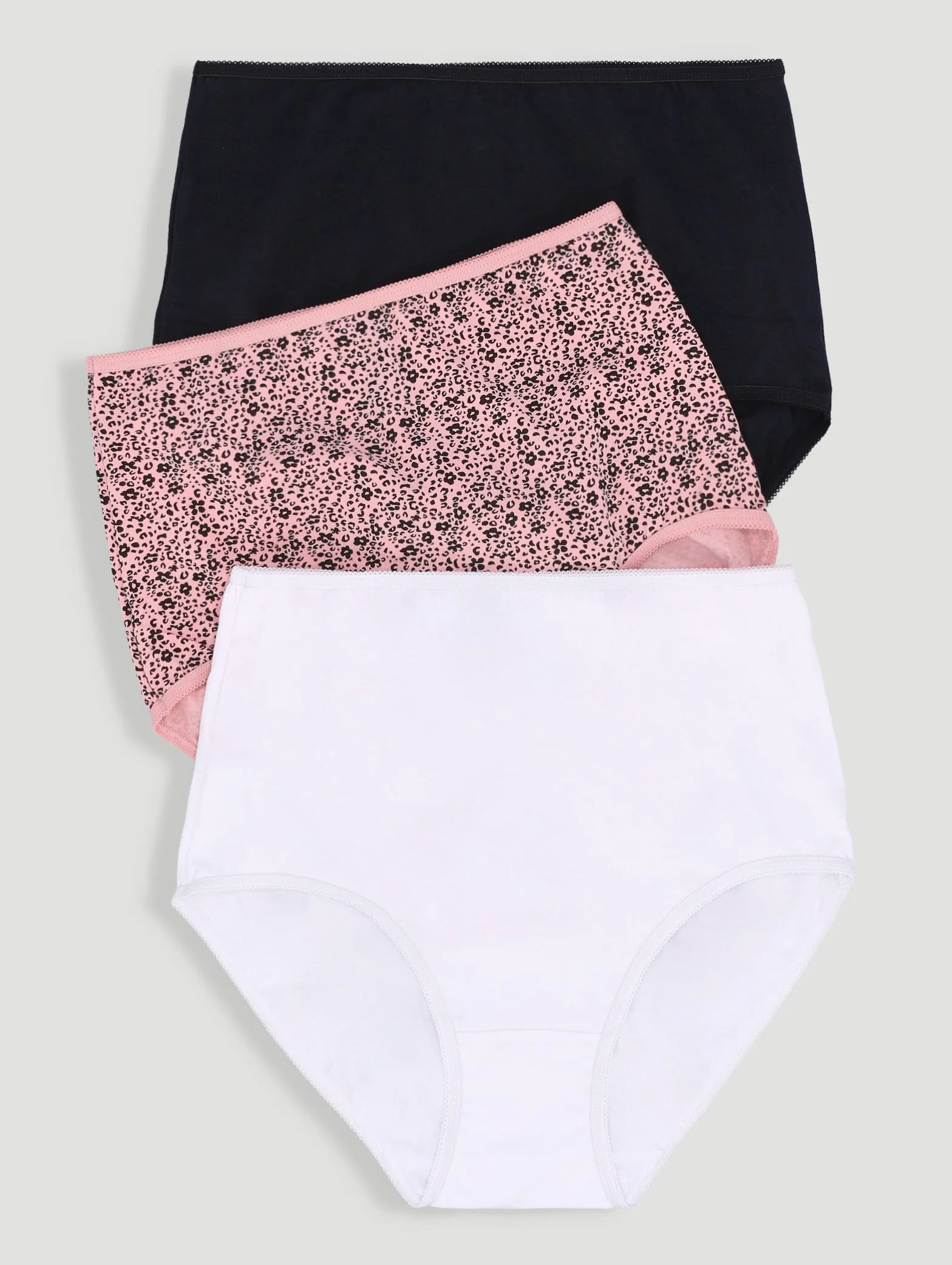 3 Pack Cotton Stretch Brief Panties - Multi sold by Edgars