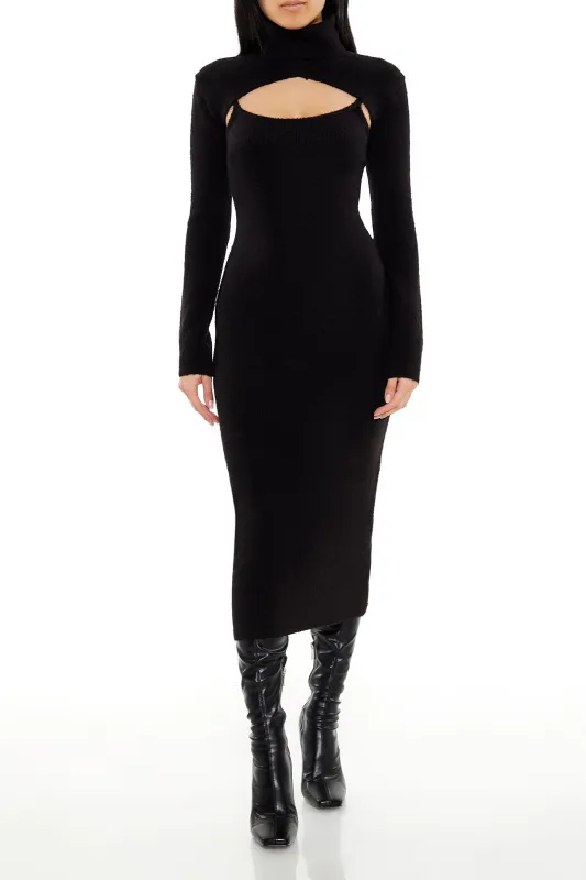Long Sleeve Bodycon Dress - Black sold by Edgars 