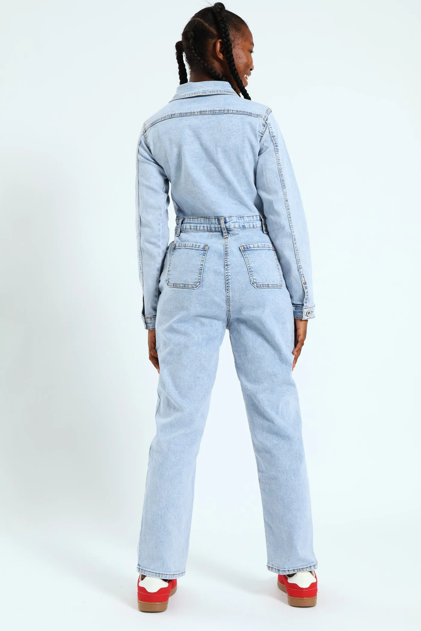 Girls Denim Boiler Suit - Acid Wash sold by Edgars product image thumbnail 3