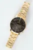 Gold Metal Strap Watch With Black Dial - Gold sold by Edgars