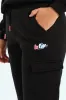 Girls Fleece Cargo Joggers - Black sold by Edgars
