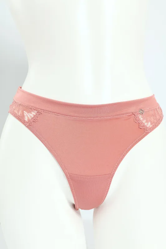 3 Pack Shiny Thong Panties - Seashell/Coffee/Amber sold by Edgars
