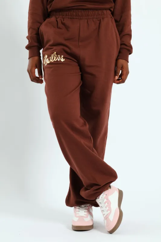 Girls Flawless Fleece Jogger - Brown sold by Edgars