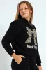 Girls Bow Iconic Fleece Top - Black sold by Edgars