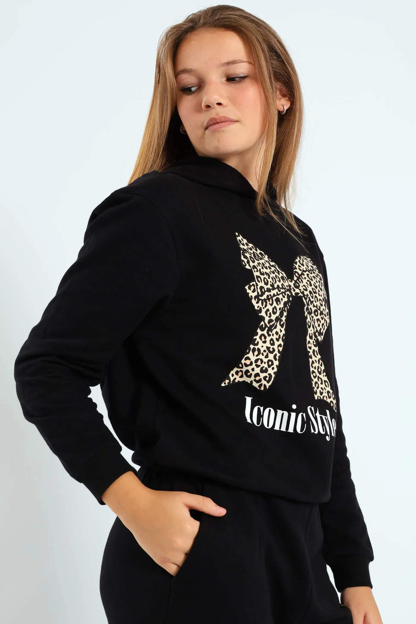 Girls Bow Iconic Fleece Top - Black sold by Edgars product image thumbnail 5