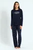 Soft Touch Long Sleeve Top & Pant Set - Navy sold by Edgars