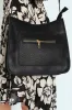 Front Zip Pocket Webbing Strap Crossbody Bag - Black sold by Edgars