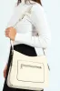 Front Zip Pocket Webbing Strap Crossbody Bag - Cream sold by Edgars