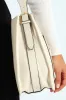 Front Zip Pocket Webbing Strap Crossbody Bag - Cream sold by Edgars