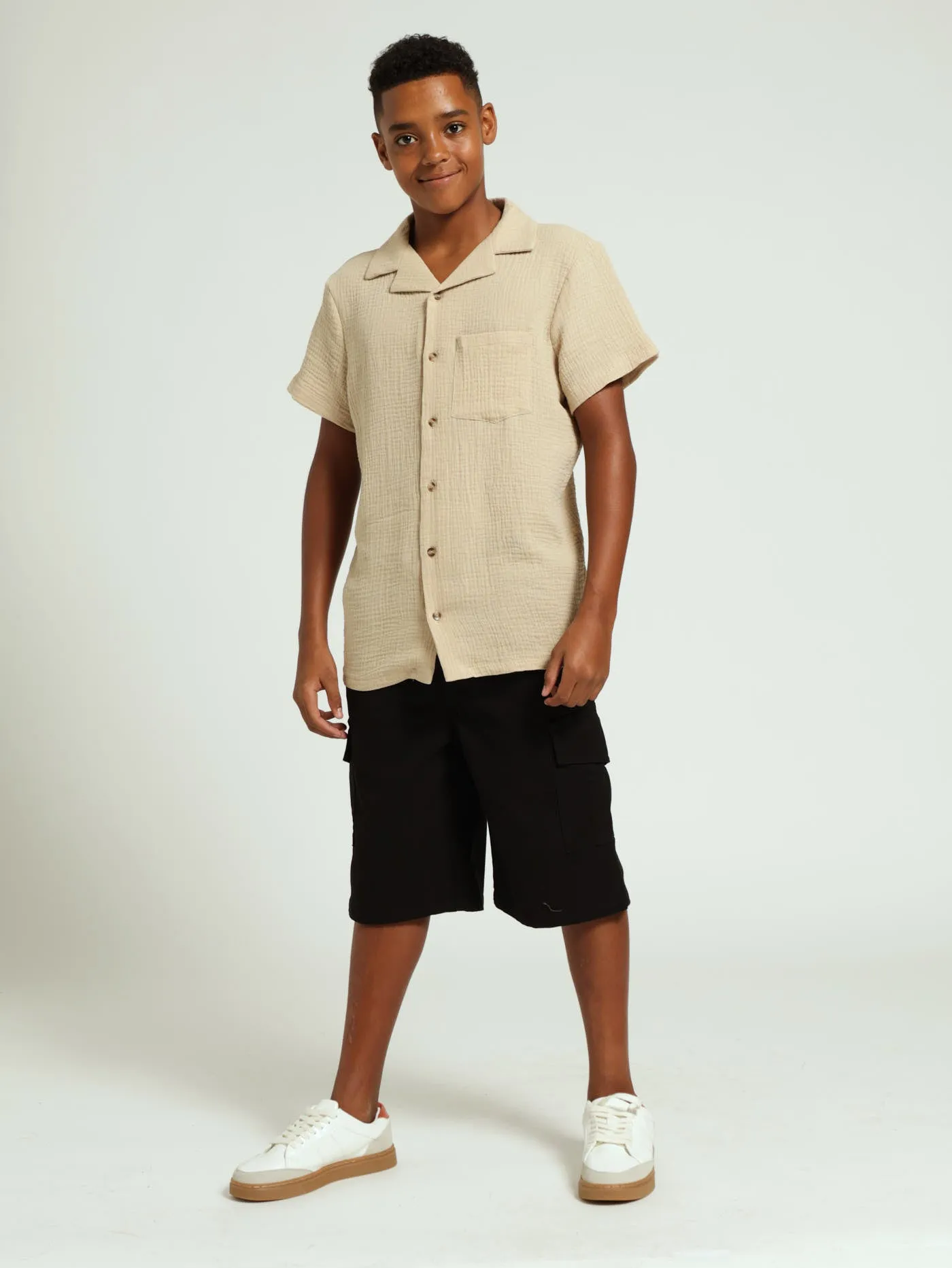 Boys Cotton Shirt - Stone sold by Edgars product image thumbnail 2