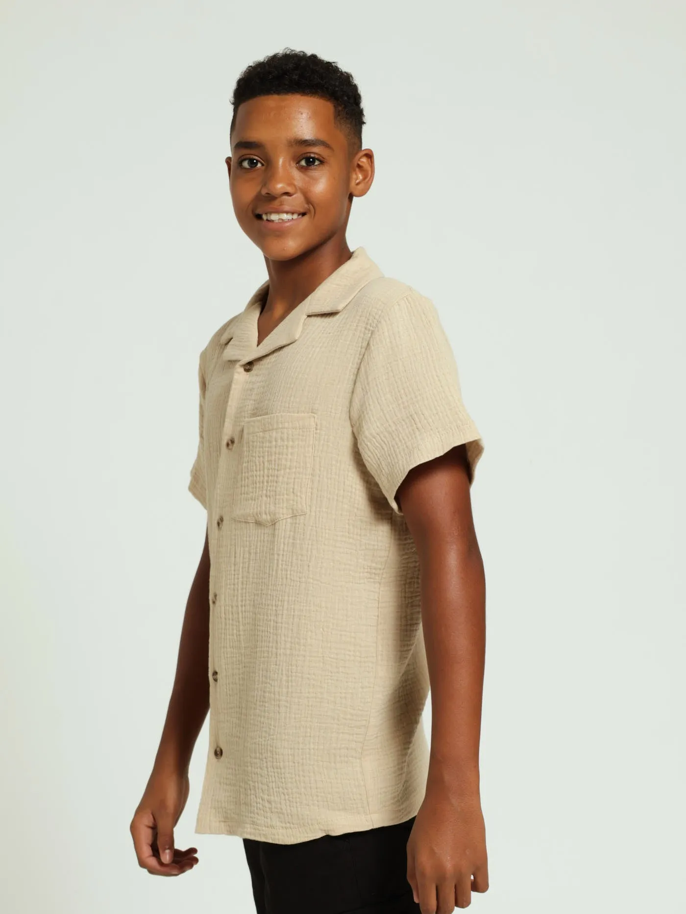 Boys Cotton Shirt - Stone sold by Edgars product image thumbnail 3