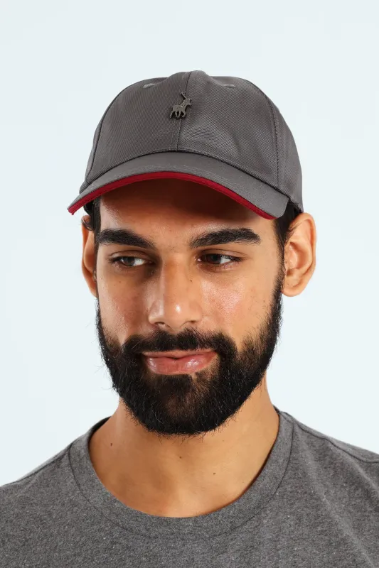 6 Panel Metal Peak Cap - Grey sold by Edgars 