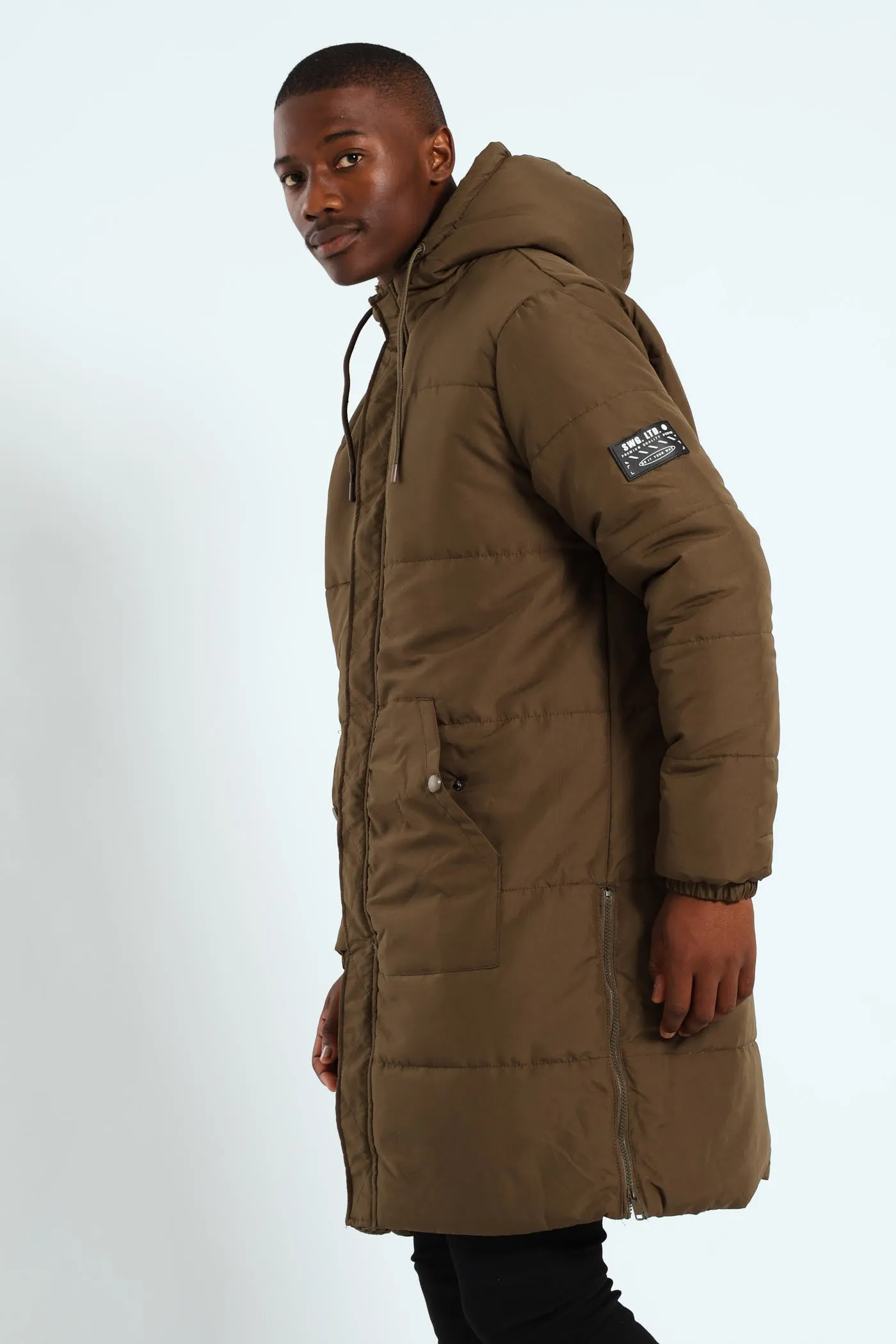 Longline Puffer Parka Jacket - Green sold by Edgars product image thumbnail 2