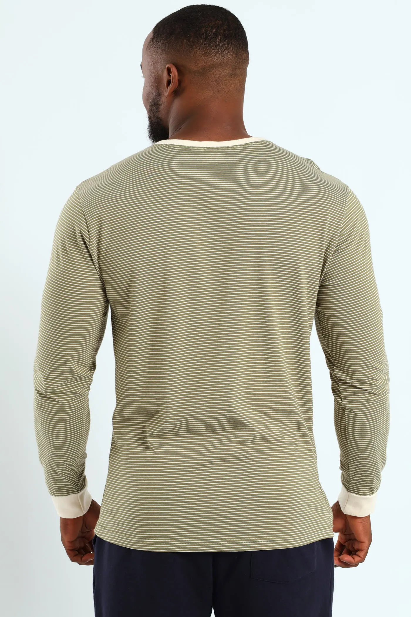 Feather Stripe Henley Sleepshirt - Fatigue sold by Edgars product image thumbnail 3