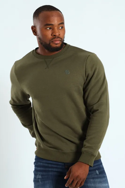Plain Crew Fleece Sweat Top - Fatigue made by Edgars 