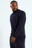 Plain Crew Fleece Sweat Top - Navy sold by Edgars
