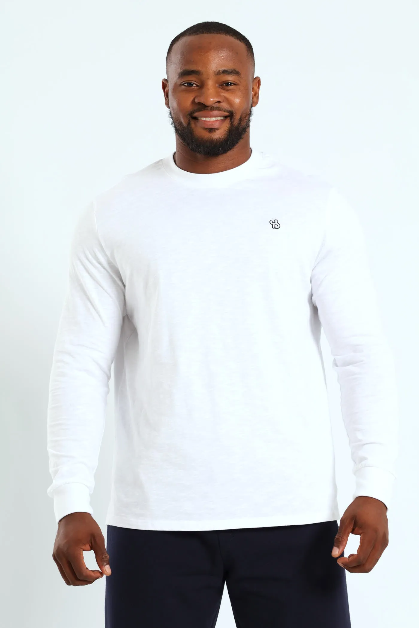 Long Sleeve Slub Tee - White sold by Edgars