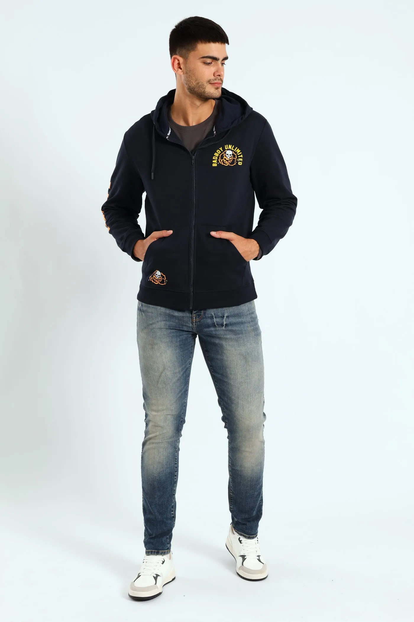 Skull Rose Zip Hoody - Navy sold by Edgars product image thumbnail 5