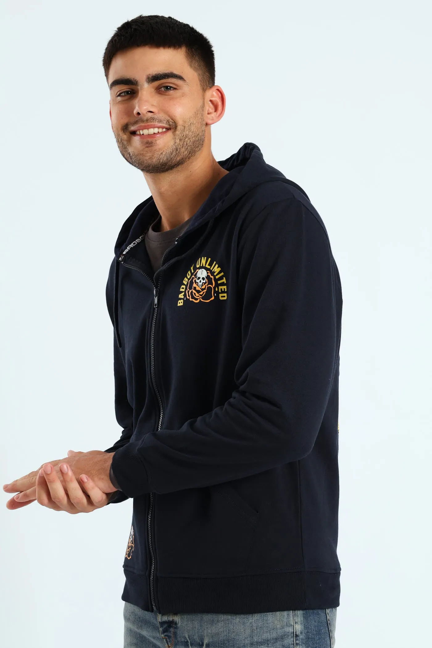 Skull Rose Zip Hoody - Navy sold by Edgars product image thumbnail 3