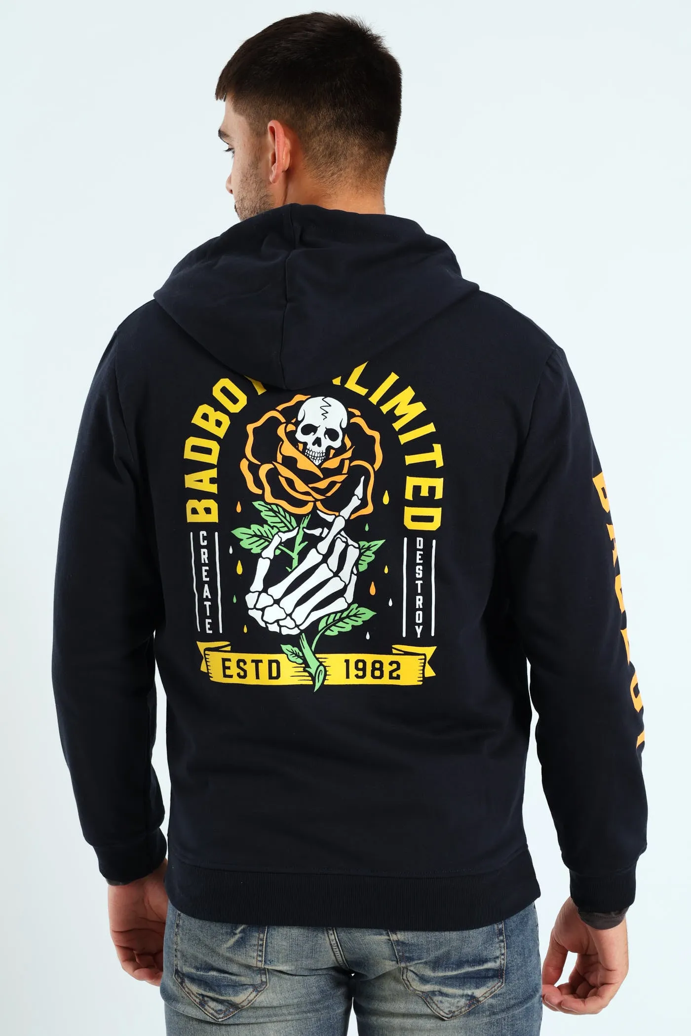 Skull Rose Zip Hoody - Navy sold by Edgars product image thumbnail 2