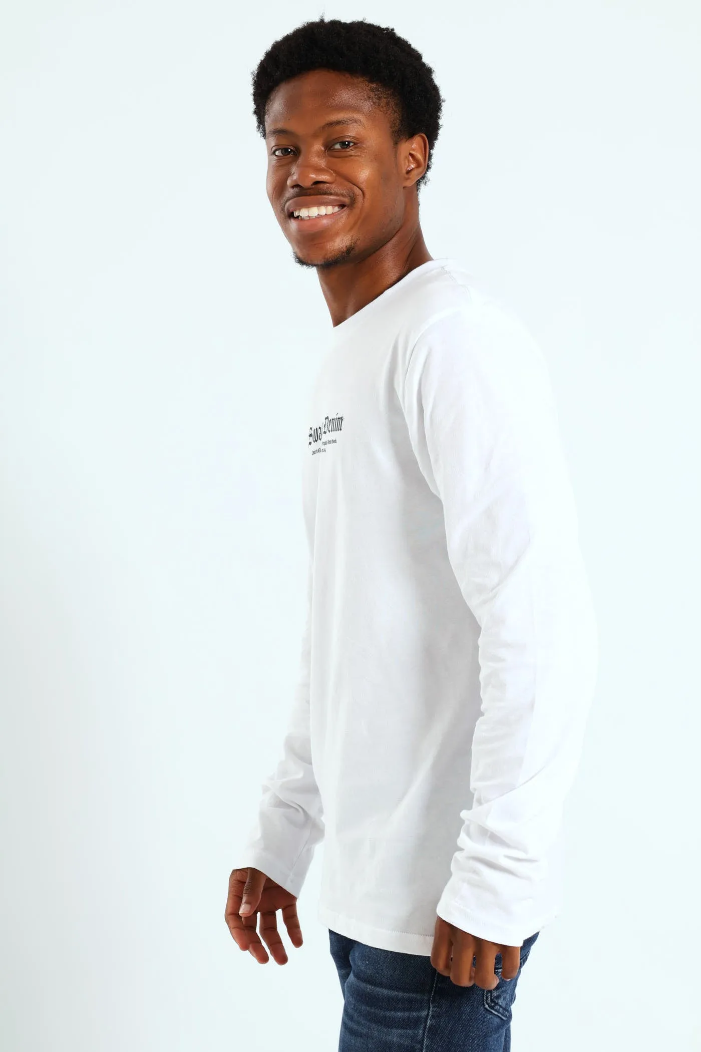 Long Sleeve Placement Print Tee - White sold by Edgars product image thumbnail 3