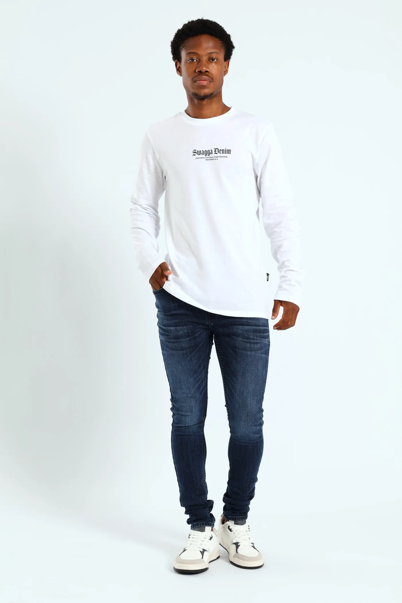 Long Sleeve Placement Print Tee - White sold by Edgars product image thumbnail 4
