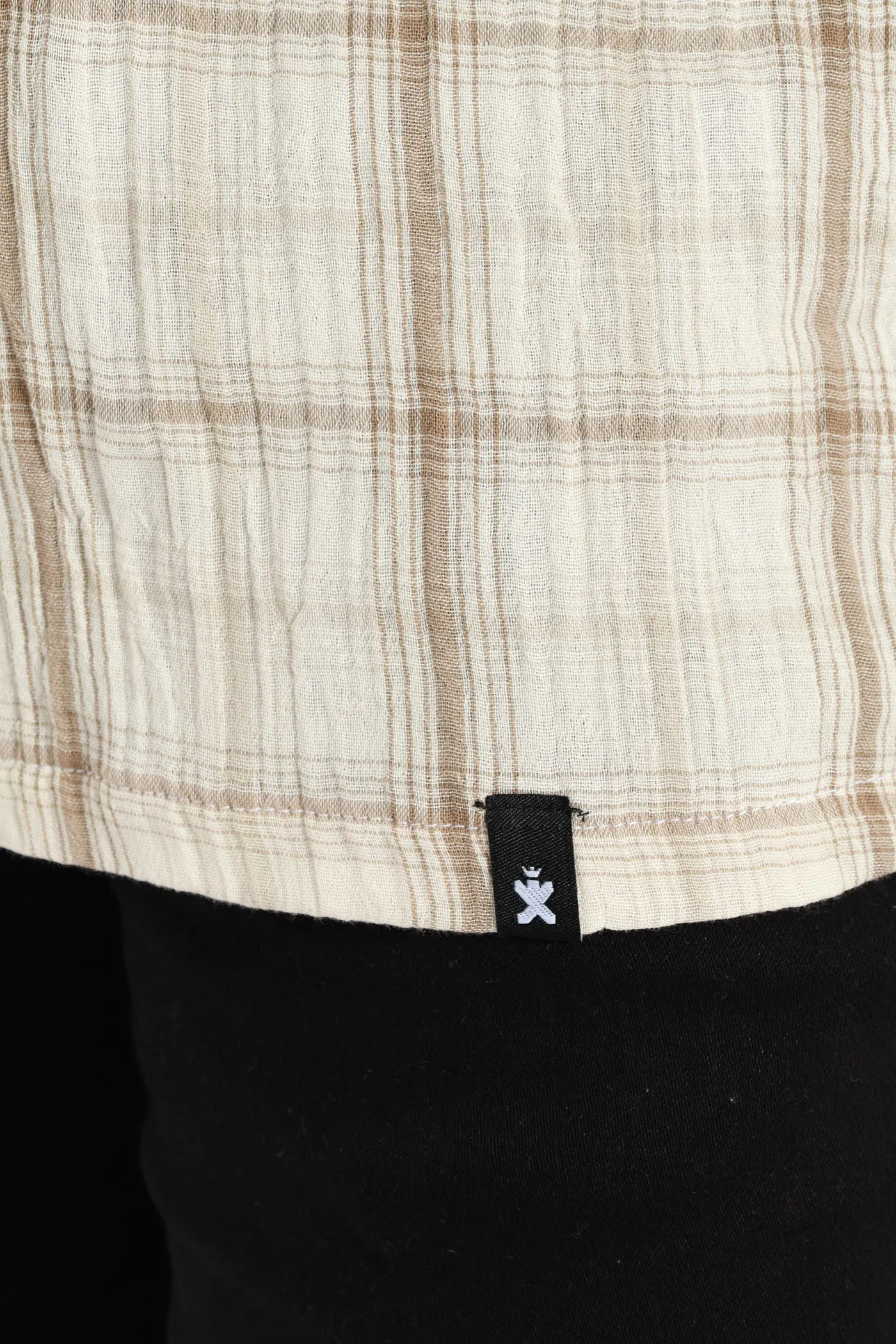 Crinkle Check Shirt - Stone sold by Edgars product image thumbnail 4