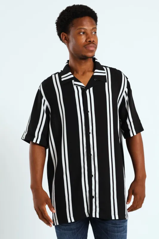 Stripe Viscose Shirt - Black sold by Edgars
