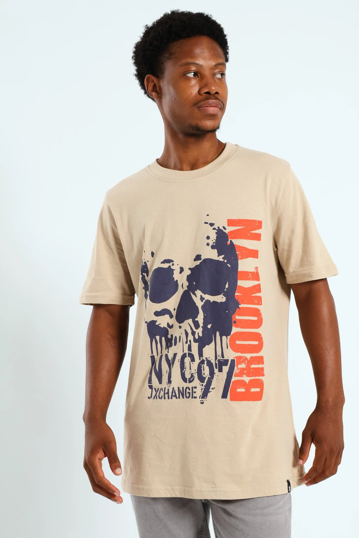 Two Colour Front Print T-Shirt - Stone sold by Edgars product image thumbnail 2