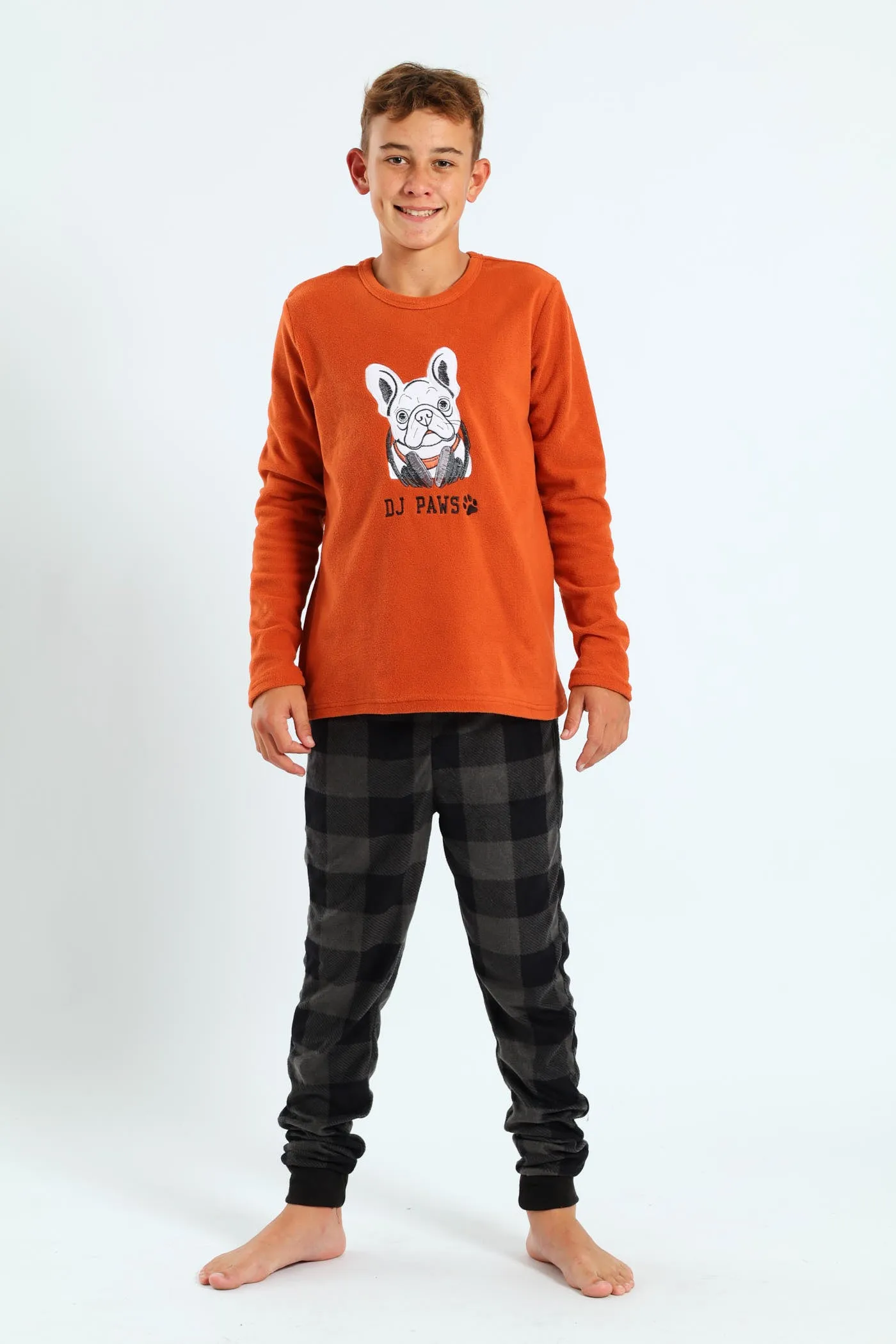 Boys Pug Applique Sleep Set - Rust sold by Edgars